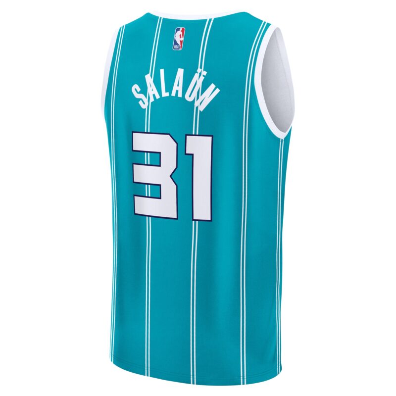 Tidjane Salaun Charlotte Hornets 2024 Basketball Draft Fast Break Player Jersey - Icon Edition - Teal - Image 3