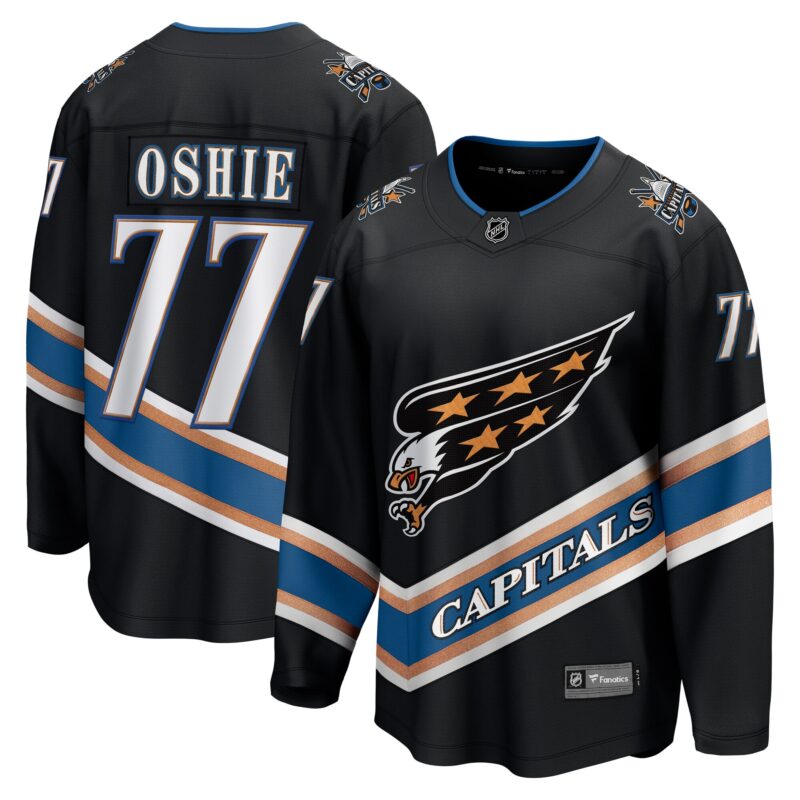 TJ Oshie Washington Capitals Alternate 50th Anniversary Premier Breakaway Player Jersey - Black