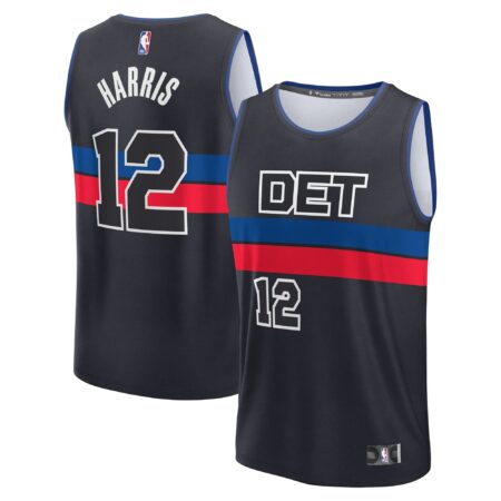Tobias Harris Detroit Pistons Fast Break Player Jersey - Statement Edition - Black