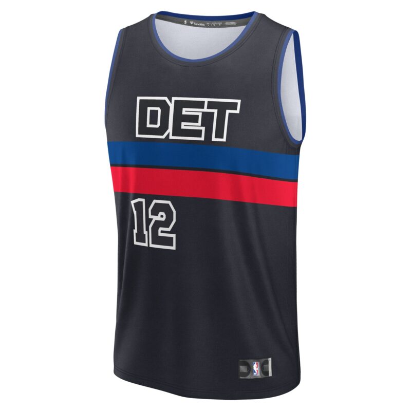Tobias Harris Detroit Pistons Fast Break Player Jersey - Statement Edition - Black - Image 2