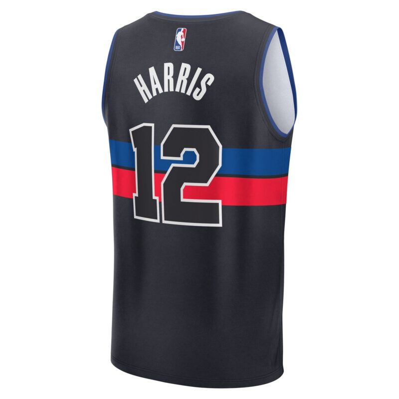 Tobias Harris Detroit Pistons Fast Break Player Jersey - Statement Edition - Black - Image 3