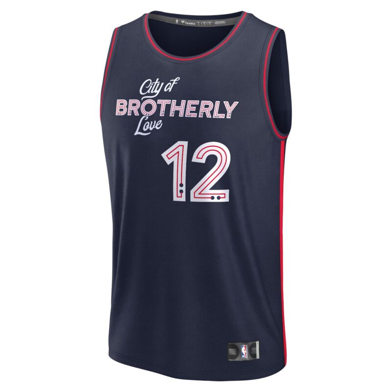 Tobias Harris Philadelphia 76ers Fast Break Jersey - Navy - City Edition - Image 2