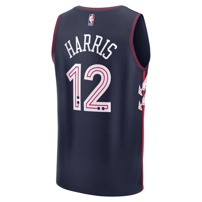 Tobias Harris Philadelphia 76ers Fast Break Jersey - Navy - City Edition - Image 3