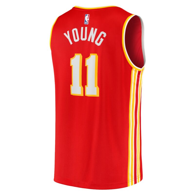 Trae Young Atlanta Hawks Fast Break Player Jersey - Icon Edition - Red - Image 3