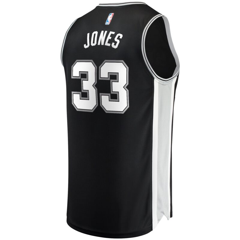 Tre Jones San Antonio Spurs Fast Break Jersey - Icon Edition - Black - Image 3