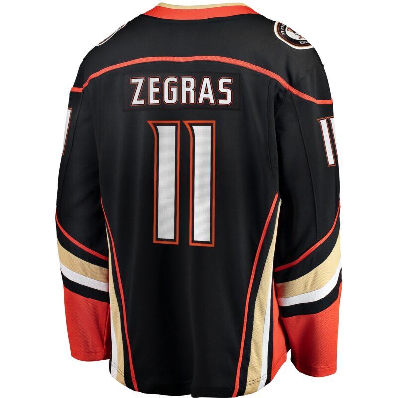 Trevor Zegras Anaheim Ducks Home Breakaway Player Jersey - Black - Image 3