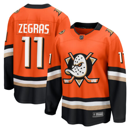 Trevor Zegras Anaheim Ducks Home Premier Breakaway Player Jersey - Orange