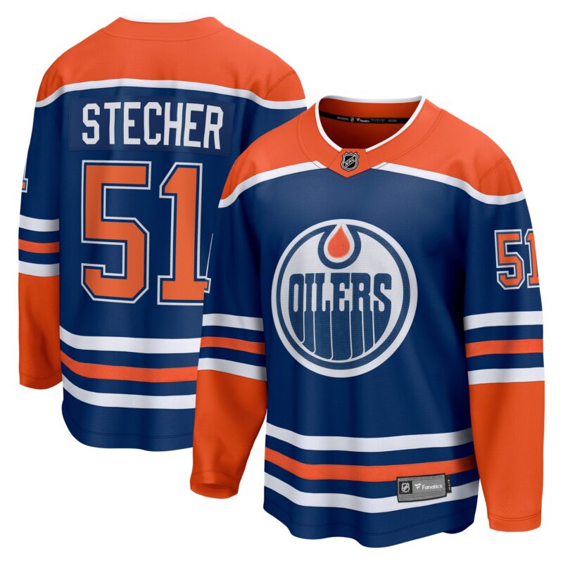 Troy Stecher Edmonton Oilers Home Premier Breakaway Player Jersey - Royal