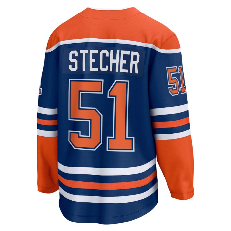 Troy Stecher Edmonton Oilers Home Premier Breakaway Player Jersey - Royal - Image 3