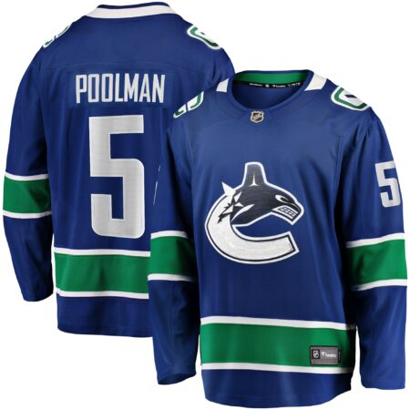 Tucker Poolman Vancouver Canucks Home Premier Breakaway Player Jersey - Blue