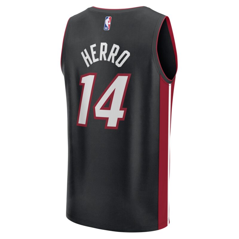 Tyler Herro Miami Heat Fast Break Player Jersey - Black - Icon Edition - Image 3