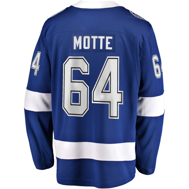 Tyler Motte Tampa Bay Lightning Home Premier Breakaway Player Jersey - Blue - Image 3