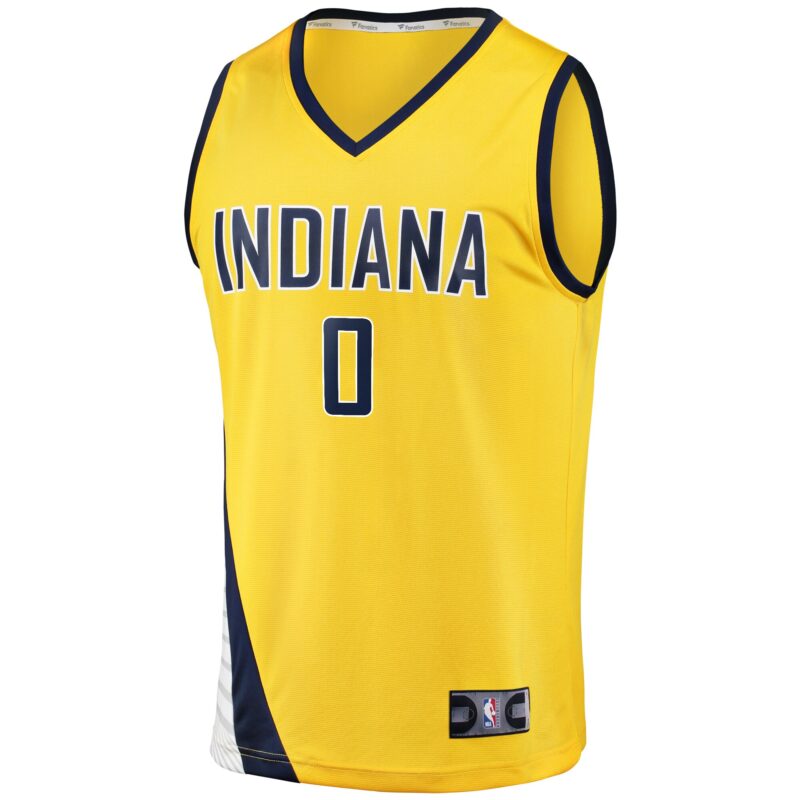Tyrese Haliburton Indiana Pacers Fast Break Jersey - Statement Edition - Gold - Image 2