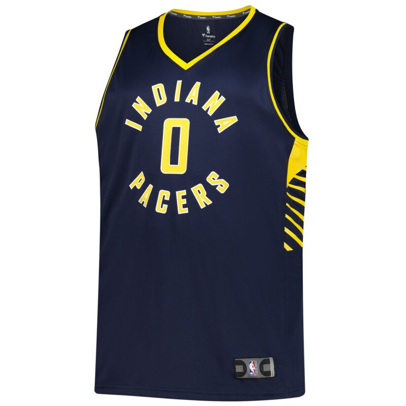 Tyrese Haliburton Indiana Pacers Big & Tall Fast Break Jersey - Icon Edition - Navy - Image 2