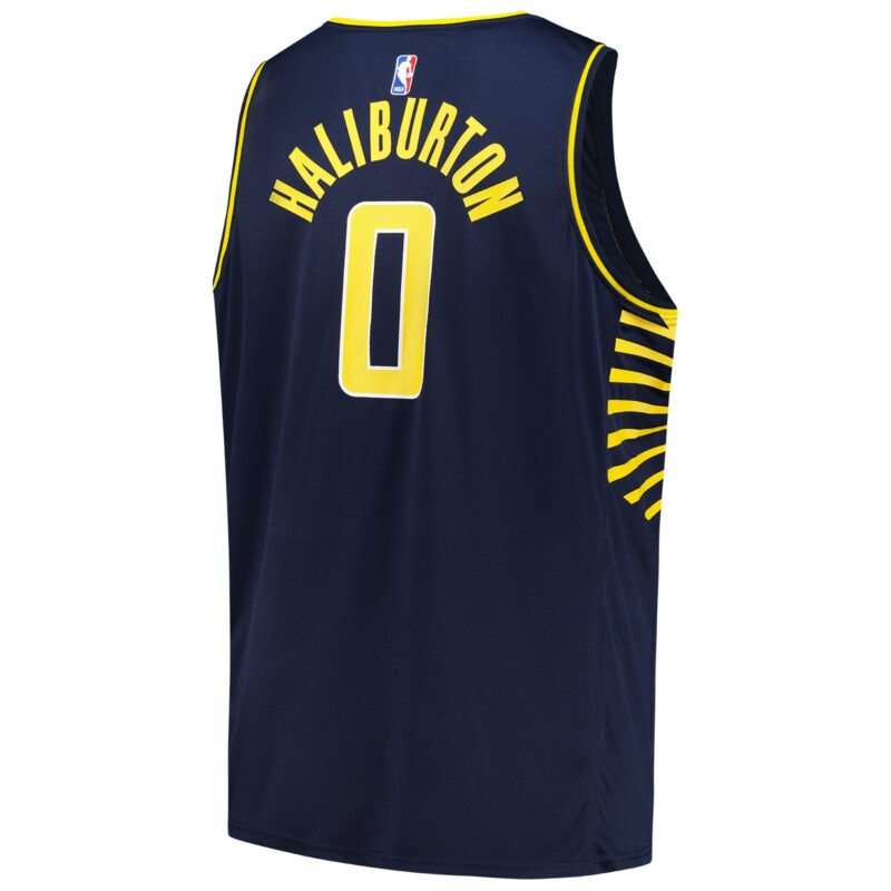 Tyrese Haliburton Indiana Pacers Big & Tall Fast Break Jersey - Icon Edition - Navy - Image 3
