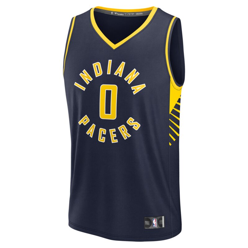Tyrese Haliburton Indiana Pacers Fast Break Jersey - Icon Edition - Navy - Image 2