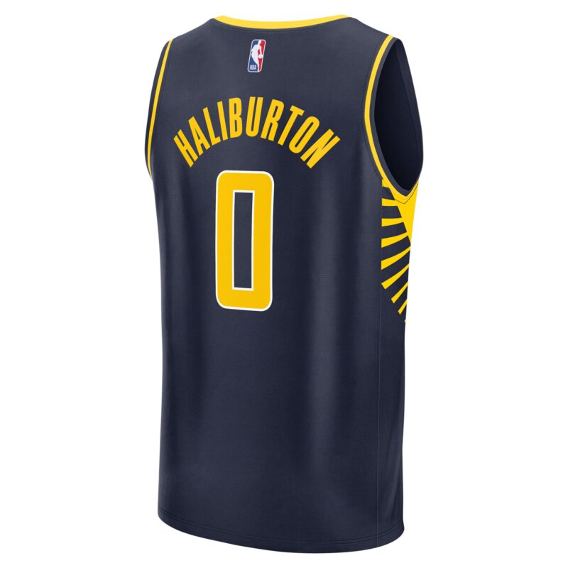 Tyrese Haliburton Indiana Pacers Fast Break Jersey - Icon Edition - Navy - Image 3