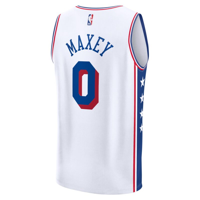 Tyrese Maxey Philadelphia 76ers Fast Break Player Jersey - Association Edition - White - Image 3