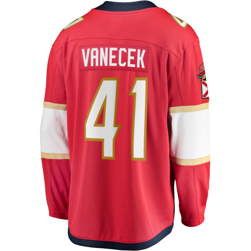 Vitek Vanecek Florida Panthers Home Breakaway Jersey - Red - Image 3