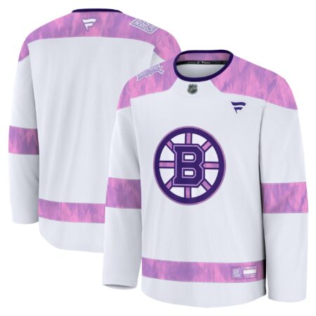 Boston Bruins 2024 Hockey Fights Cancer Practice Jersey - White