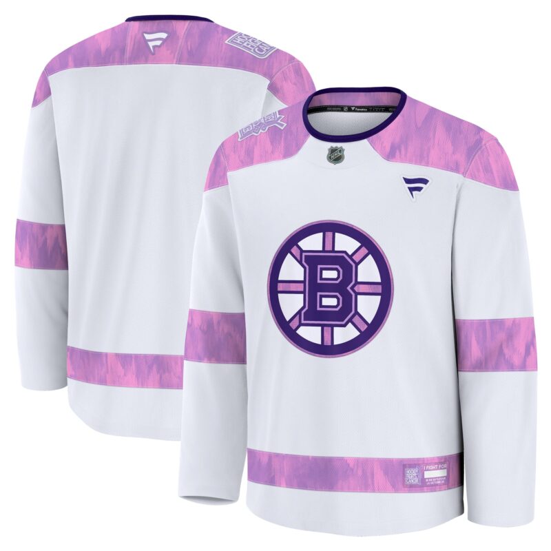 Boston Bruins 2024 Hockey Fights Cancer Practice Jersey - White