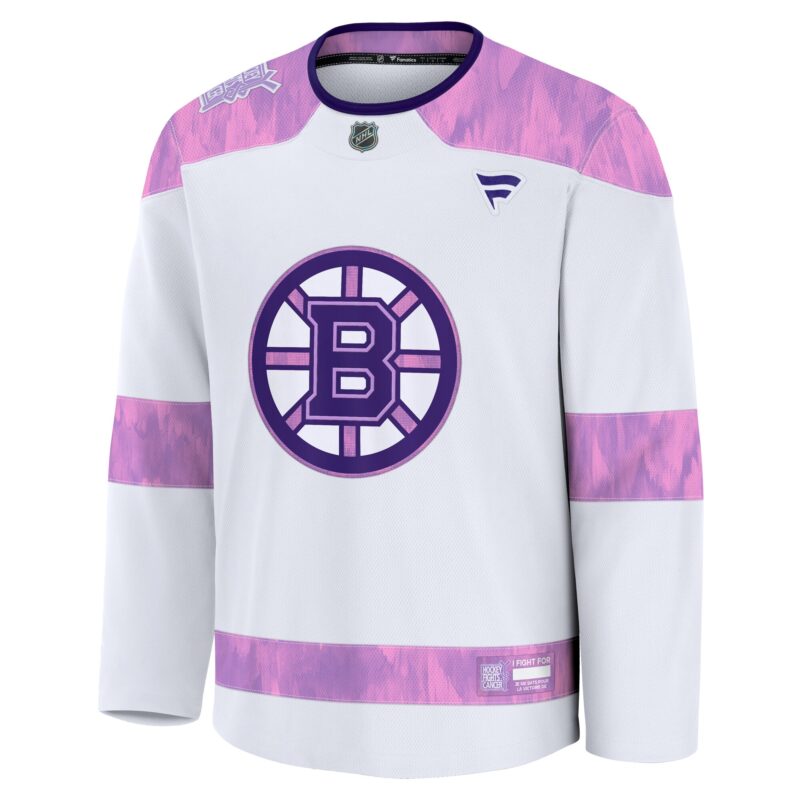 Boston Bruins 2024 Hockey Fights Cancer Practice Jersey - White - Image 2