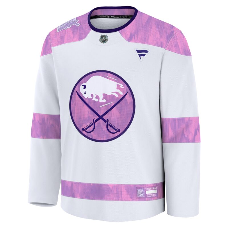 Buffalo Sabres 2024 Hockey Fights Cancer Practice Jersey - White - Image 2