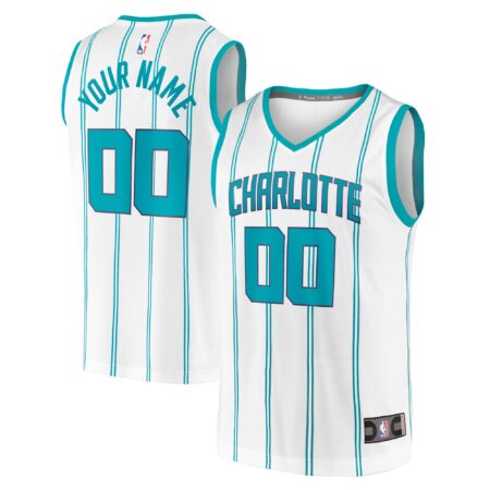 Charlotte Hornets Fast Break Custom Jersey - Association Edition - White