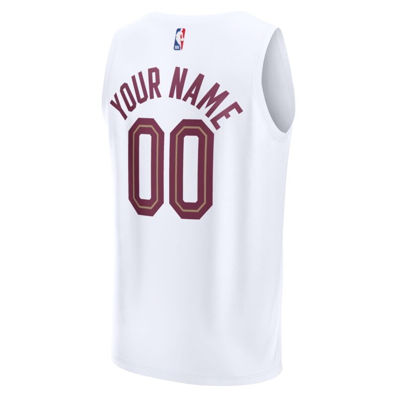 Cleveland Cavaliers Fast Break Custom Jersey - Association Edition - White - Image 3