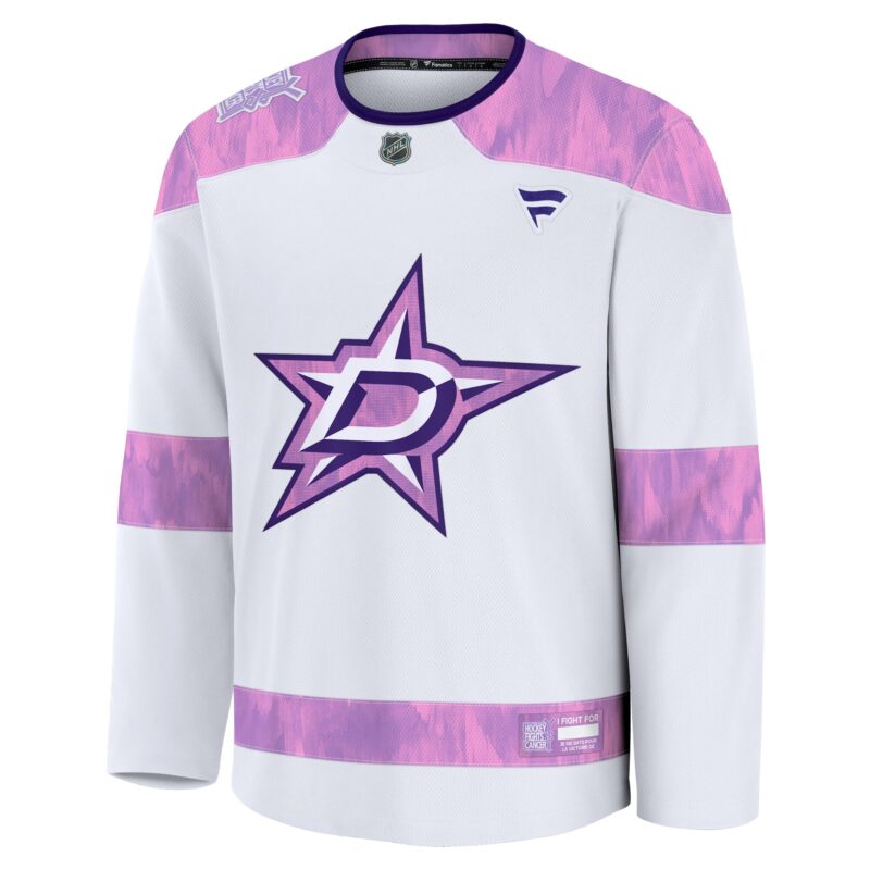 Dallas Stars 2024 Hockey Fights Cancer Practice Jersey - White - Image 2
