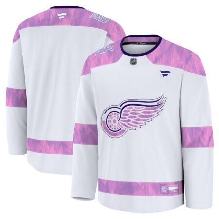 Detroit Red Wings 2024 Hockey Fights Cancer Practice Jersey - White