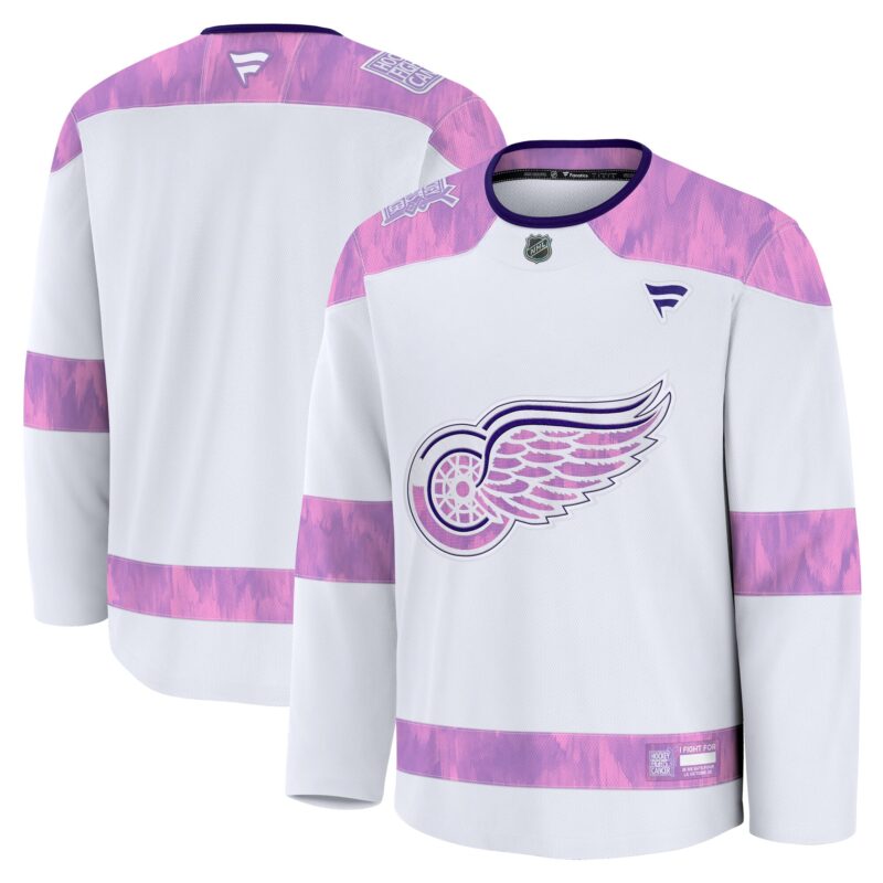 Detroit Red Wings 2024 Hockey Fights Cancer Practice Jersey - White