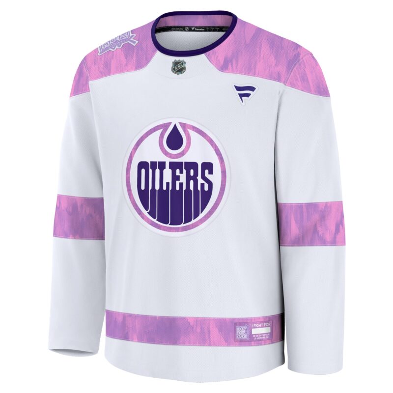 Edmonton Oilers 2024 Hockey Fights Cancer Practice Jersey - White - Image 2