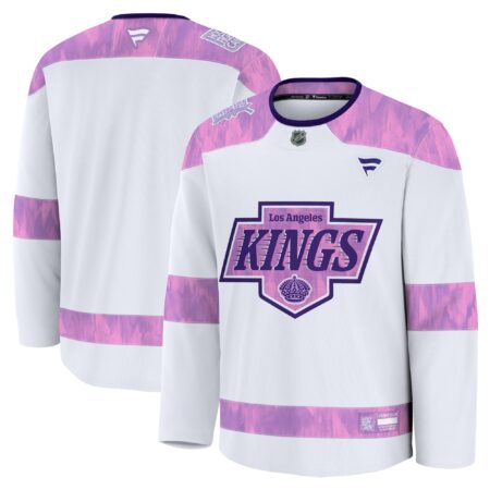 Los Angeles Kings 2024 Hockey Fights Cancer Practice Jersey - White