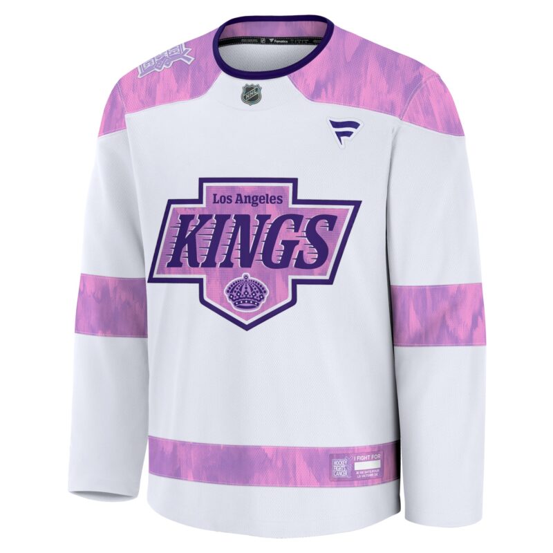 Los Angeles Kings 2024 Hockey Fights Cancer Practice Jersey - White - Image 2