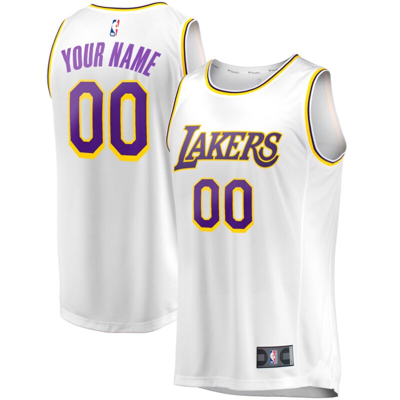 Los Angeles Lakers Fast Break Custom Jersey - Association Edition - White