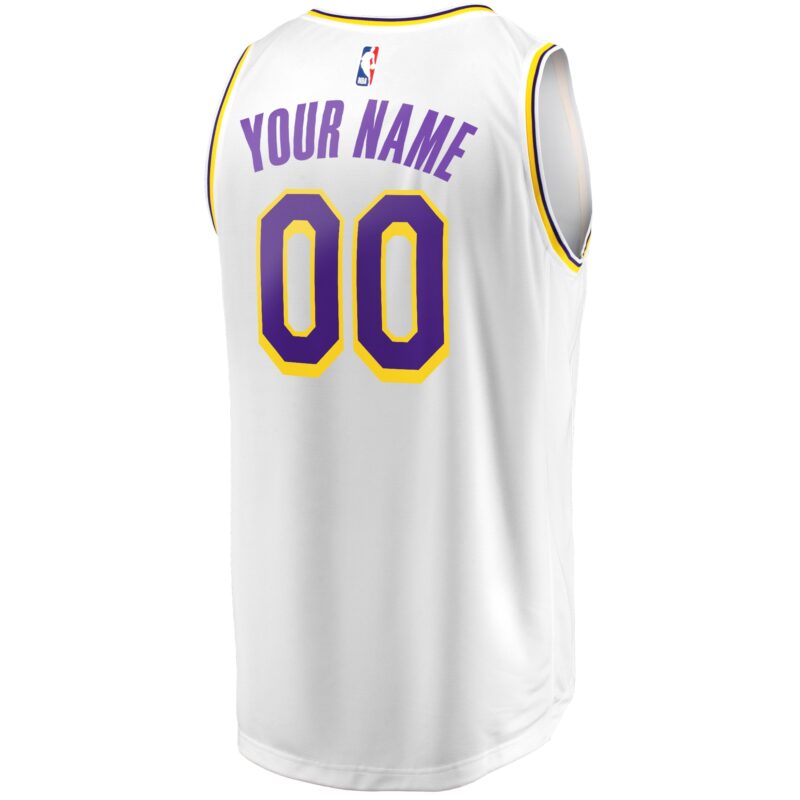Los Angeles Lakers Fast Break Custom Jersey - Association Edition - White - Image 3