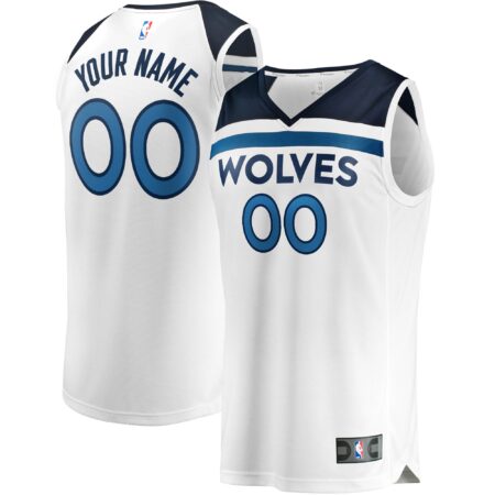 Minnesota Timberwolves Fast Break Custom Jersey White - Association Edition