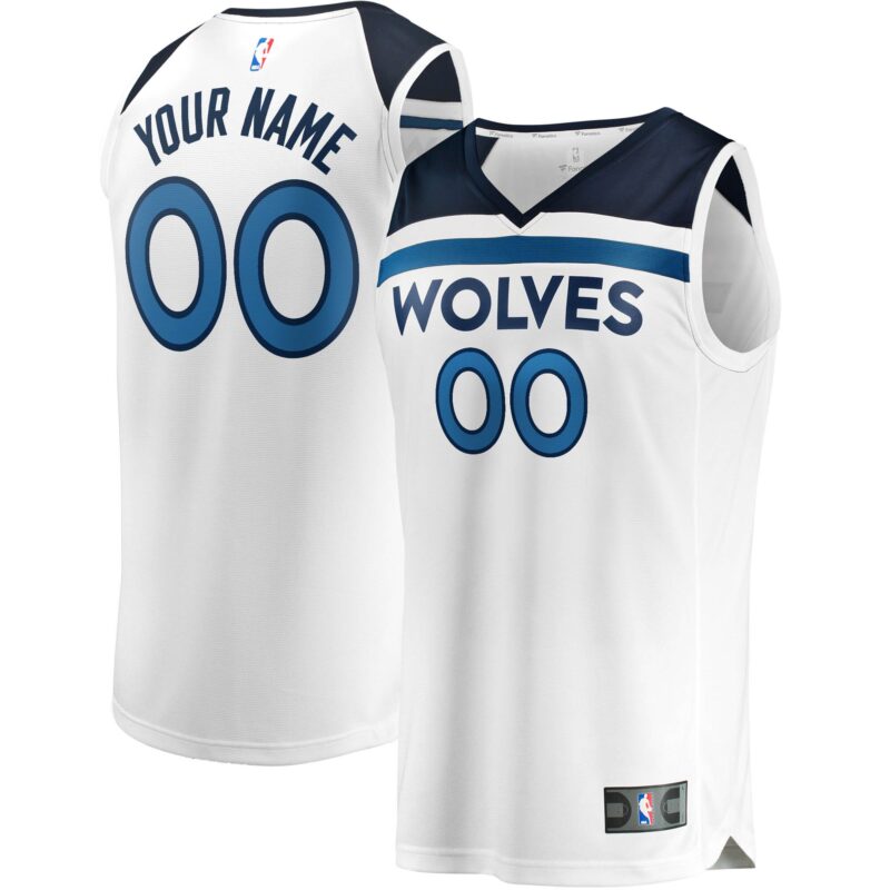 Minnesota Timberwolves Fast Break Custom Jersey White - Association Edition