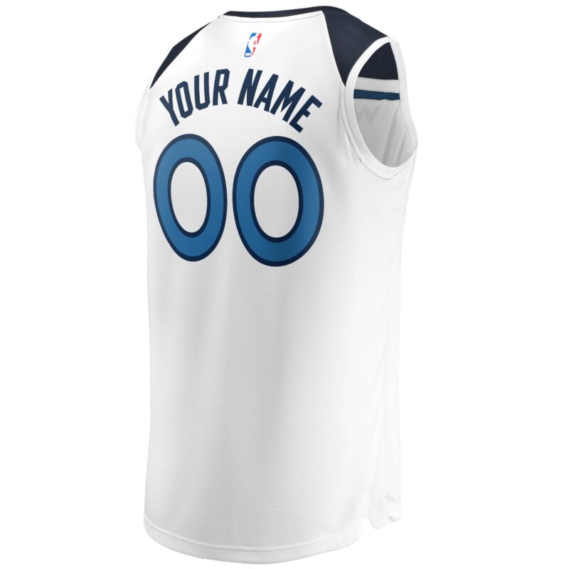 Minnesota Timberwolves Fast Break Custom Jersey White - Association Edition - Image 3