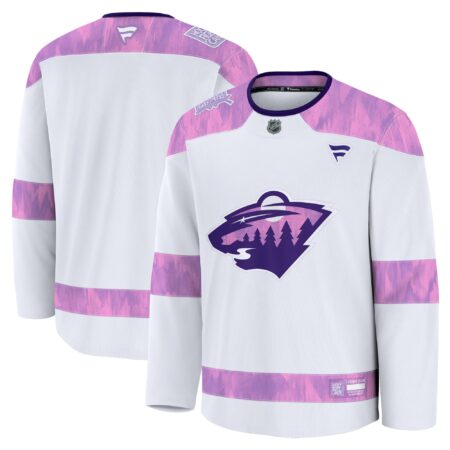 Minnesota Wild 2024 Hockey Fights Cancer Practice Jersey - White
