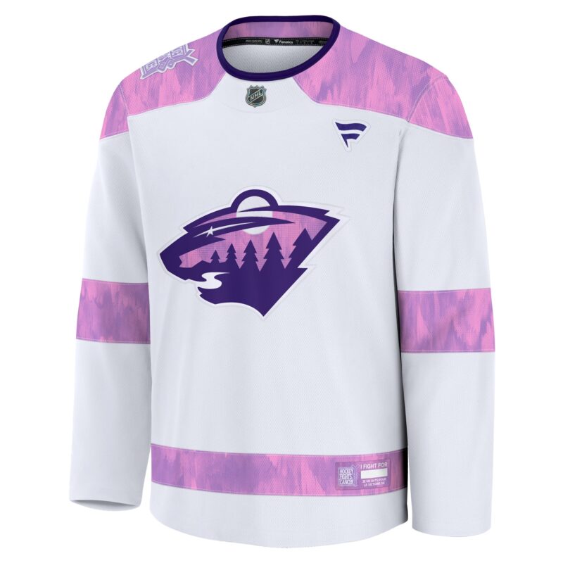 Minnesota Wild 2024 Hockey Fights Cancer Practice Jersey - White - Image 2