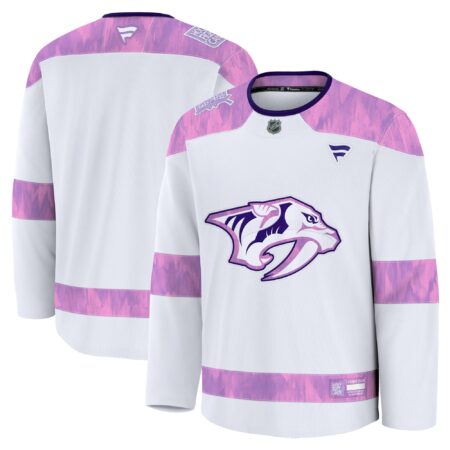 Nashville Predators 2024 Hockey Fights Cancer Practice Jersey - White
