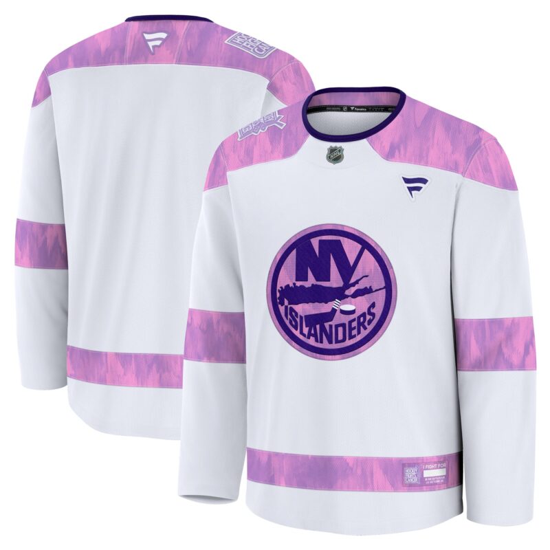 New York Islanders 2024 Hockey Fights Cancer Practice Jersey - White