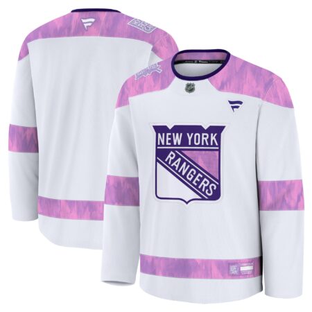 New York Rangers 2024 Hockey Fights Cancer Practice Jersey - White
