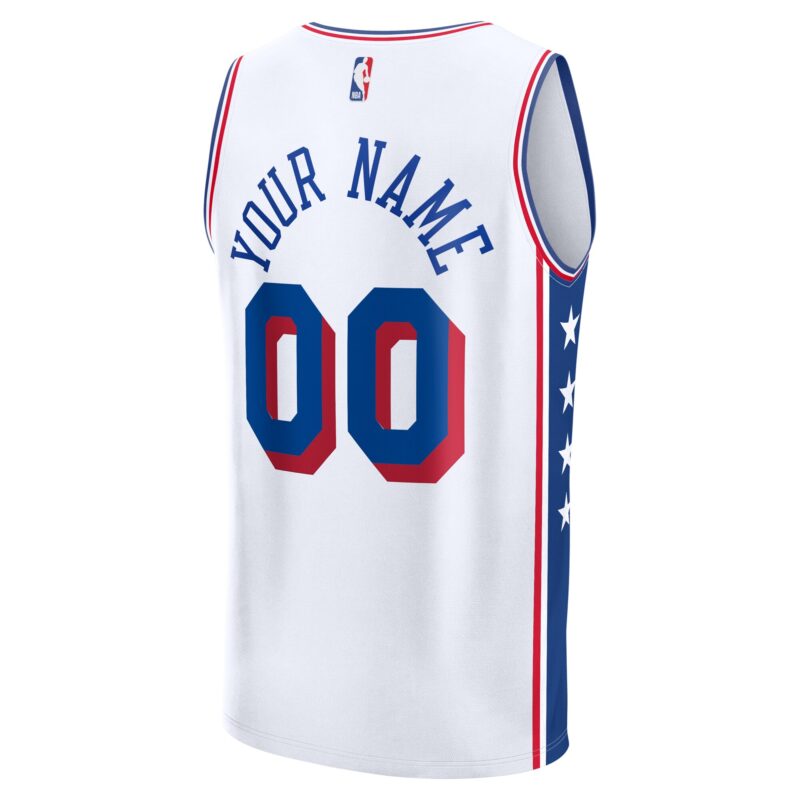 Philadelphia 76ers Fast Break Custom Jersey - Association Edition - White - Image 3