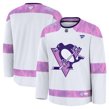 Pittsburgh Penguins 2024 Hockey Fights Cancer Practice Jersey - White