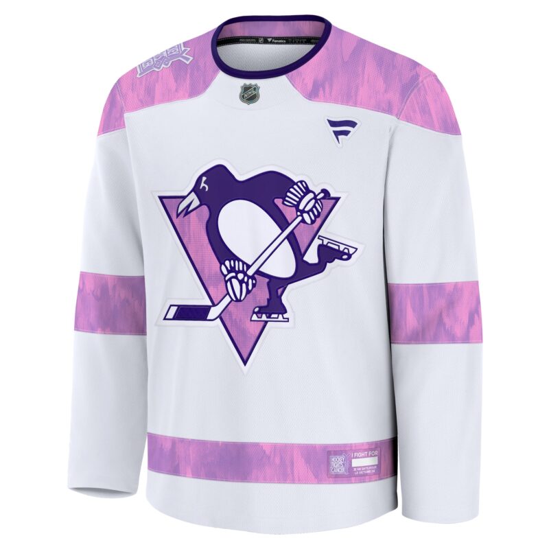 Pittsburgh Penguins 2024 Hockey Fights Cancer Practice Jersey - White - Image 2