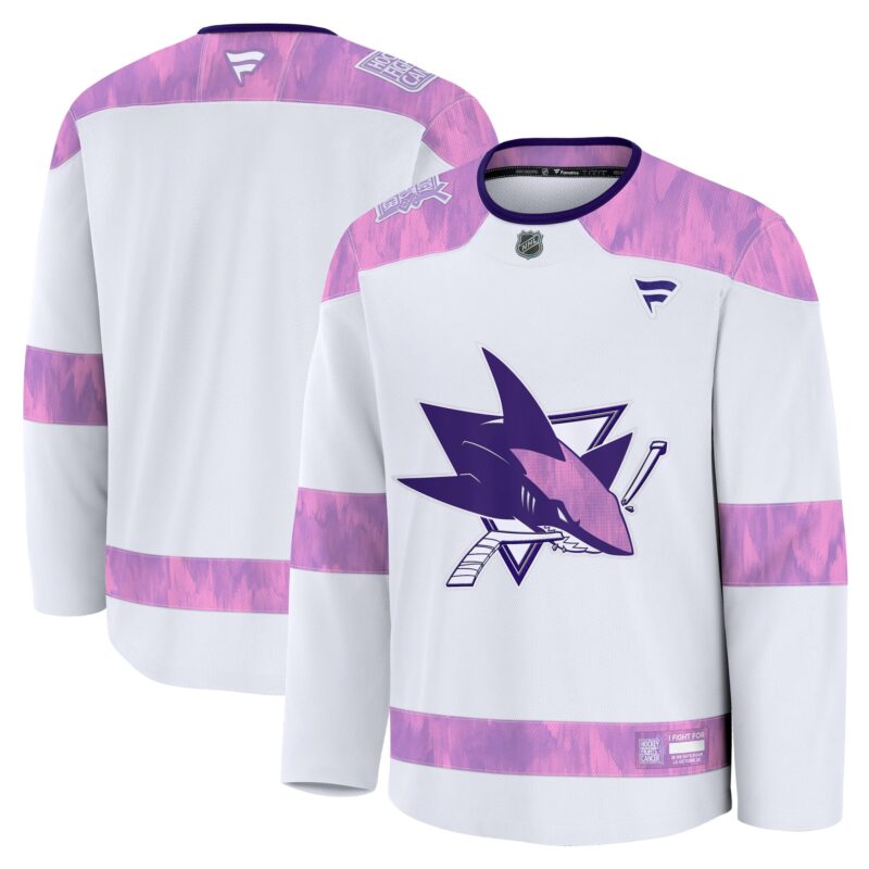 San Jose Sharks 2024 Hockey Fights Cancer Practice Jersey - White
