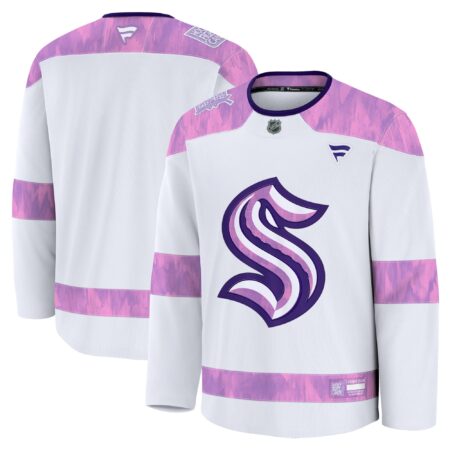 Seattle Kraken 2024 Hockey Fights Cancer Practice Jersey - White